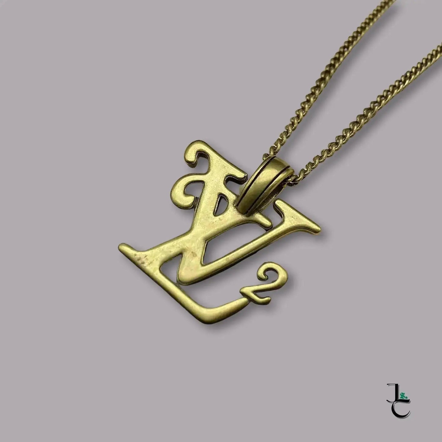LUX Custom Gold Logo Squared Necklace - Jade St. Clair - Jade St. Clair