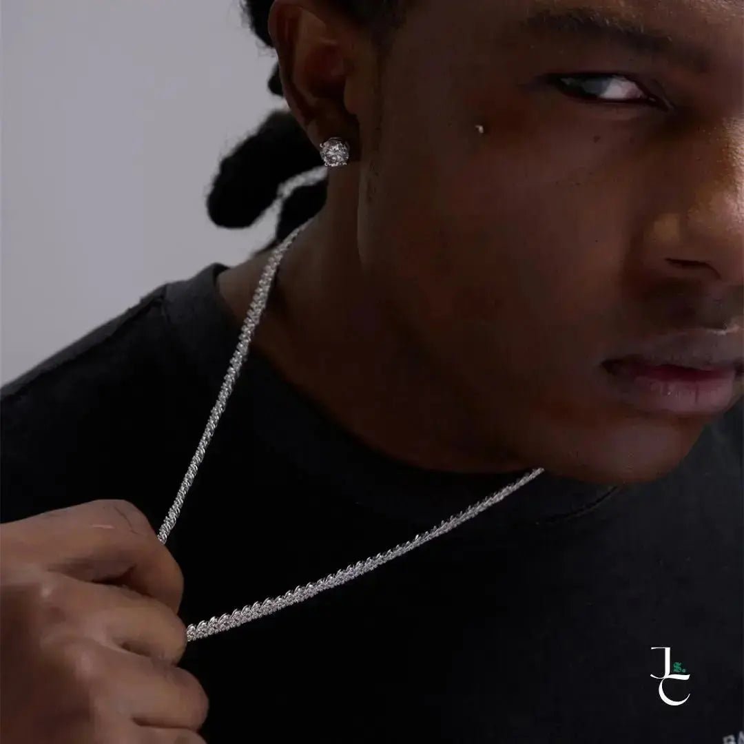 Miniature Encrusted Cuban Link Chain - Jade St. Clair - Jade St. Clair