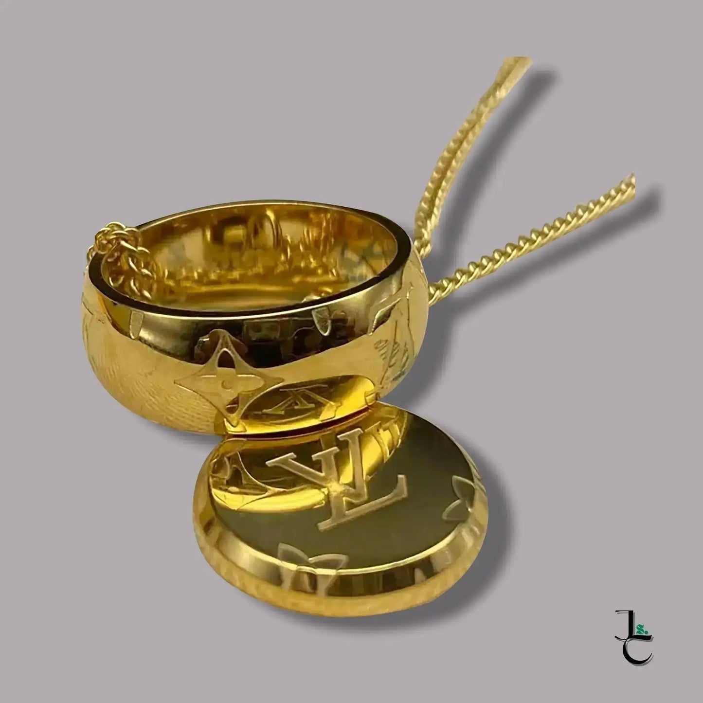 Repurposed LUX Gold Logo Ring Necklace - Jade St. Clair - Jade St. Clair