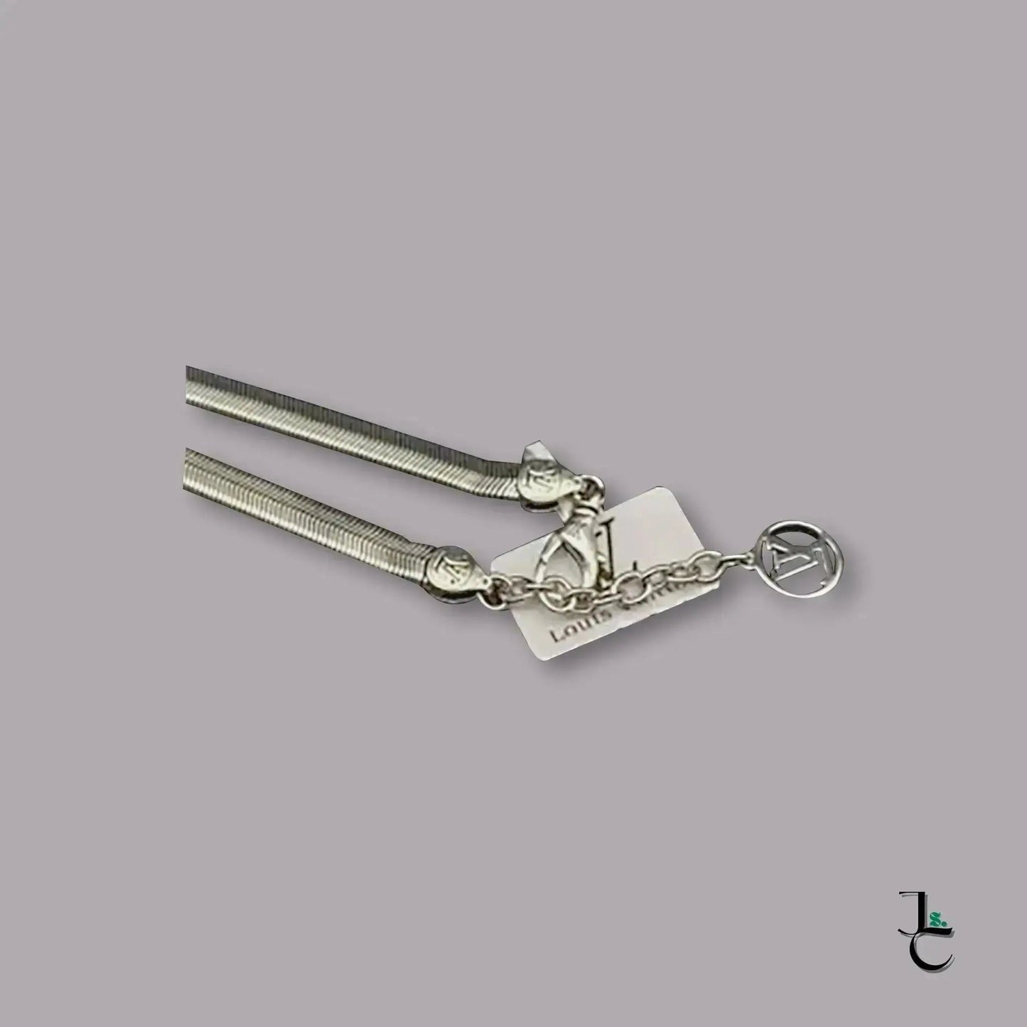 Repurposed LUX Thai Silver Ring Herringbone Necklace - Jade St. Clair - Jade St. Clair