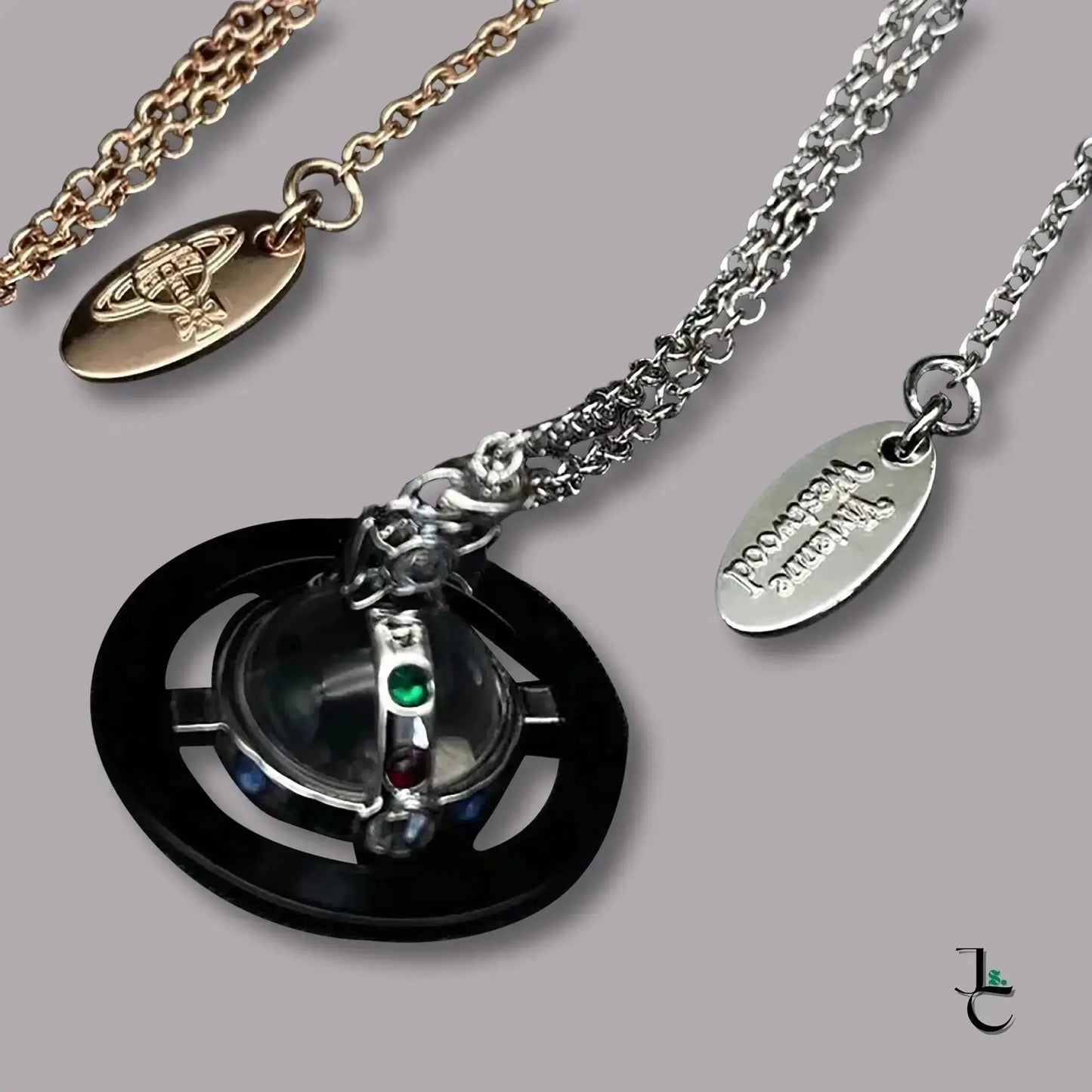 VELA Colored Saturn Pendant Necklace - Jade St. Clair - Jade St. Clair