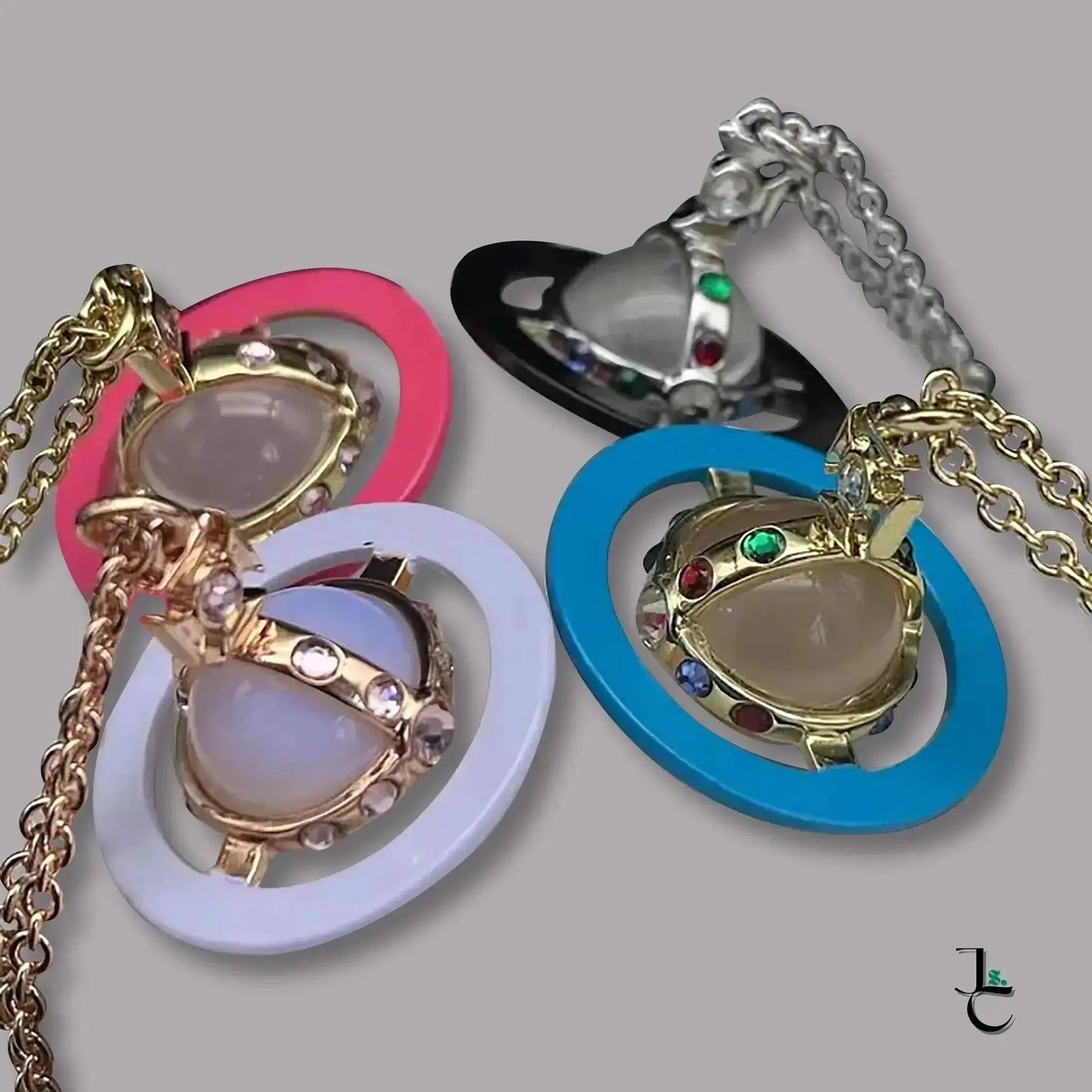 VELA Colored Saturn Pendant Necklace - Jade St. Clair - Jade St. Clair