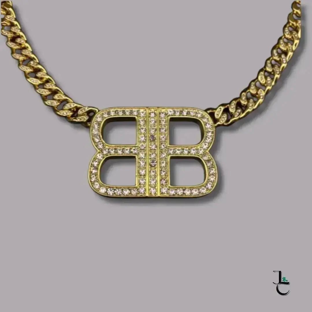 Blanc Moissanite Logo Gold Cuban Chain - Jade St. Clair - Jade St. Clair