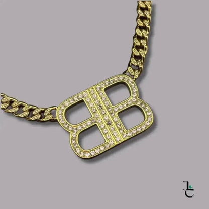 Blanc Moissanite Logo Gold Cuban Chain - Jade St. Clair - Jade St. Clair