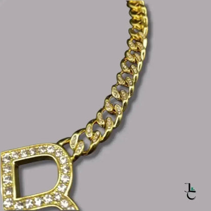 Blanc Moissanite Logo Gold Cuban Chain - Jade St. Clair - Jade St. Clair