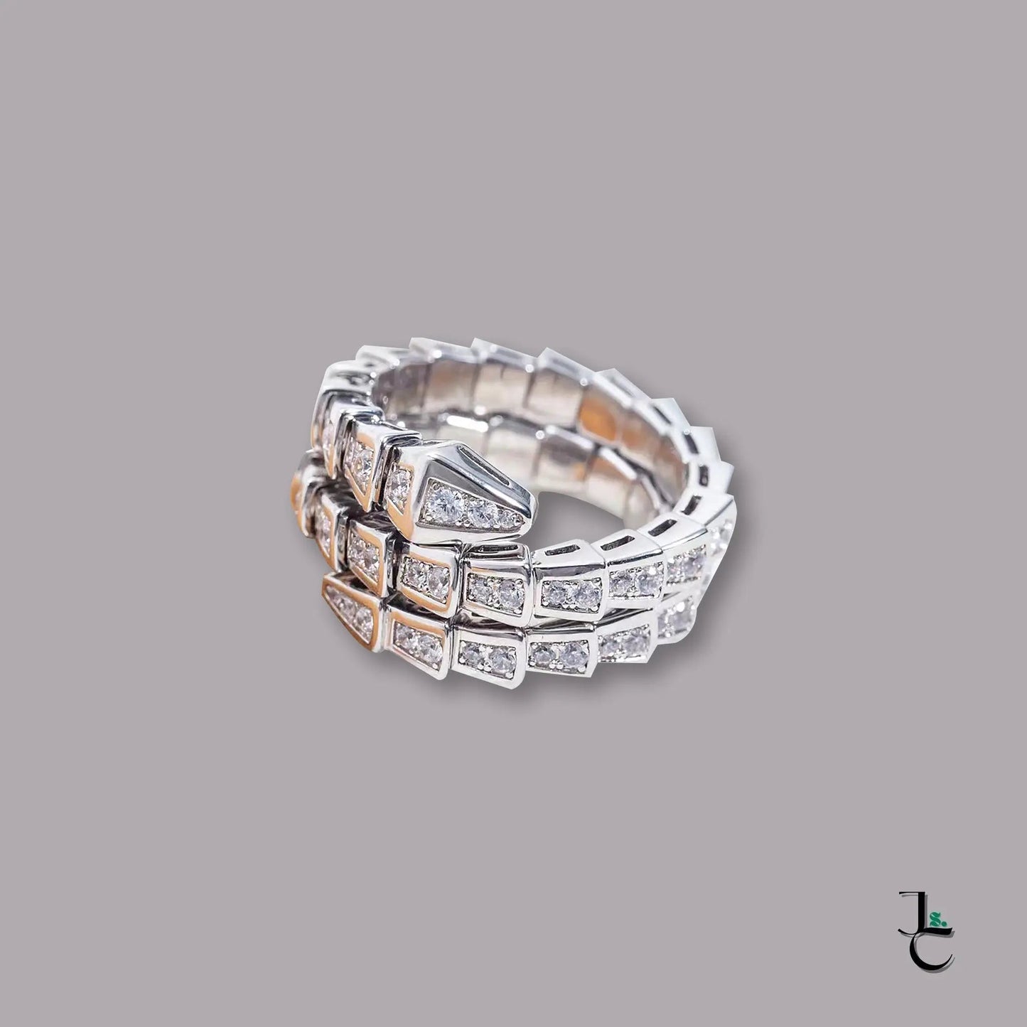 BVL 3 Layer Diamond Encrusted Serpentine Ring - Jade St. Clair - Jade St. Clair