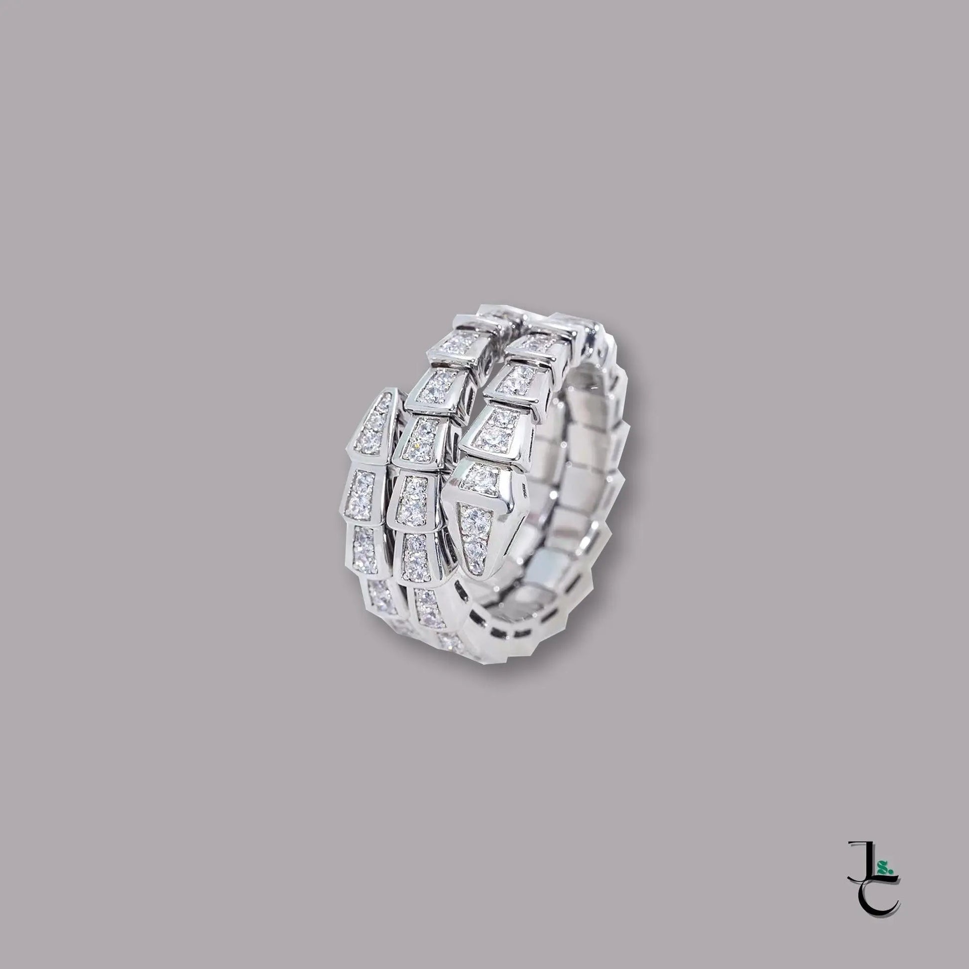 BVL 3 Layer Diamond Encrusted Serpentine Ring - Jade St. Clair - Jade St. Clair