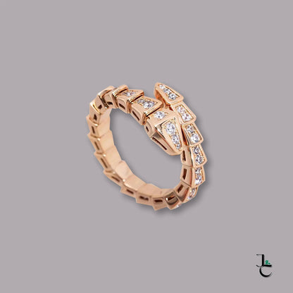 BVL Thin Diamond Encrusted Serpentine Ring - Jade St. Clair - Jade St. Clair