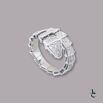 BVL Thin Diamond Encrusted Serpentine Ring - Jade St. Clair - Jade St. Clair