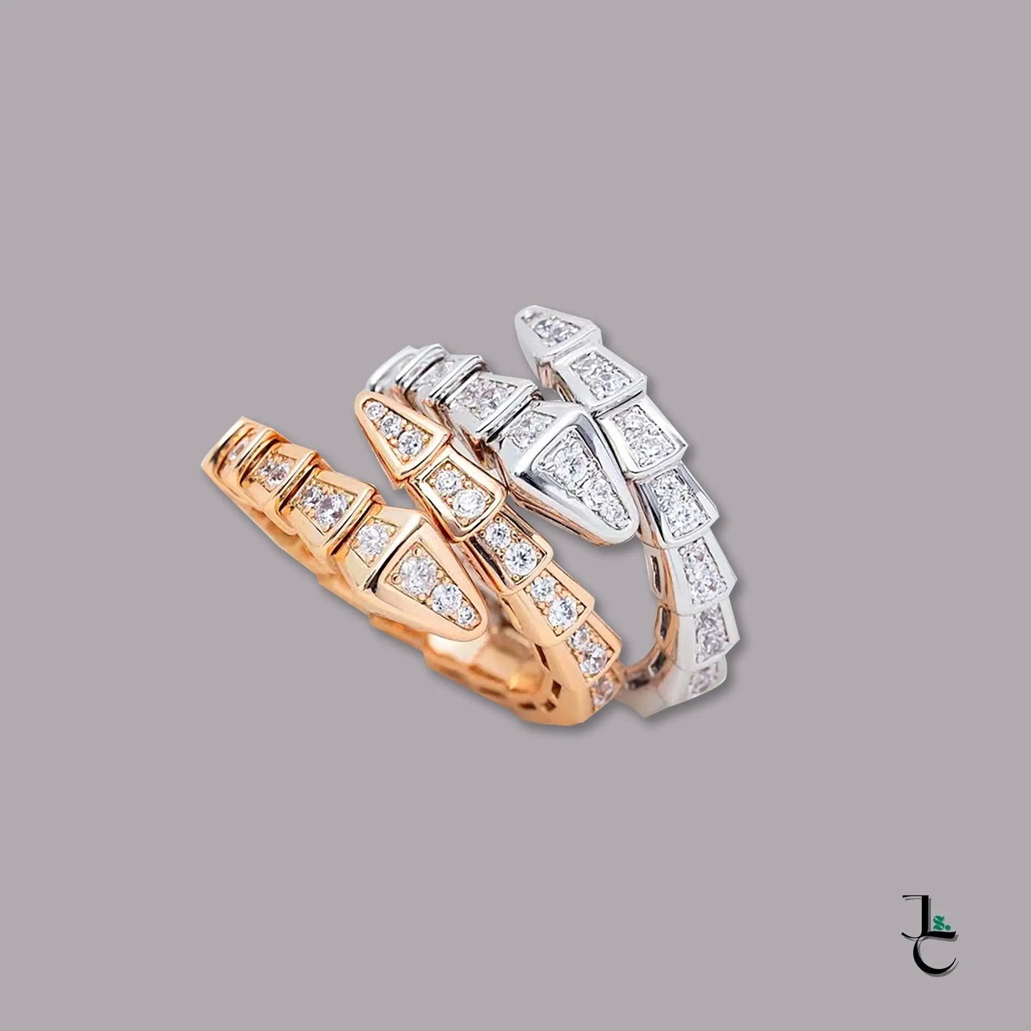 BVL Thin Diamond Encrusted Serpentine Ring - Jade St. Clair - Jade St. Clair