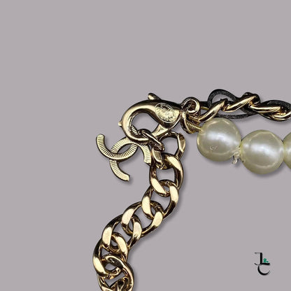 Caraté Gold Logo Pearl Necklace - Jade St. Clair - Jade St. Clair