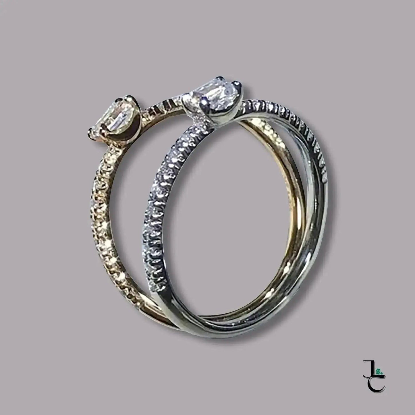 Caraté Thin Diamond Embedded Ring - Jade St. Clair - Jade St. Clair