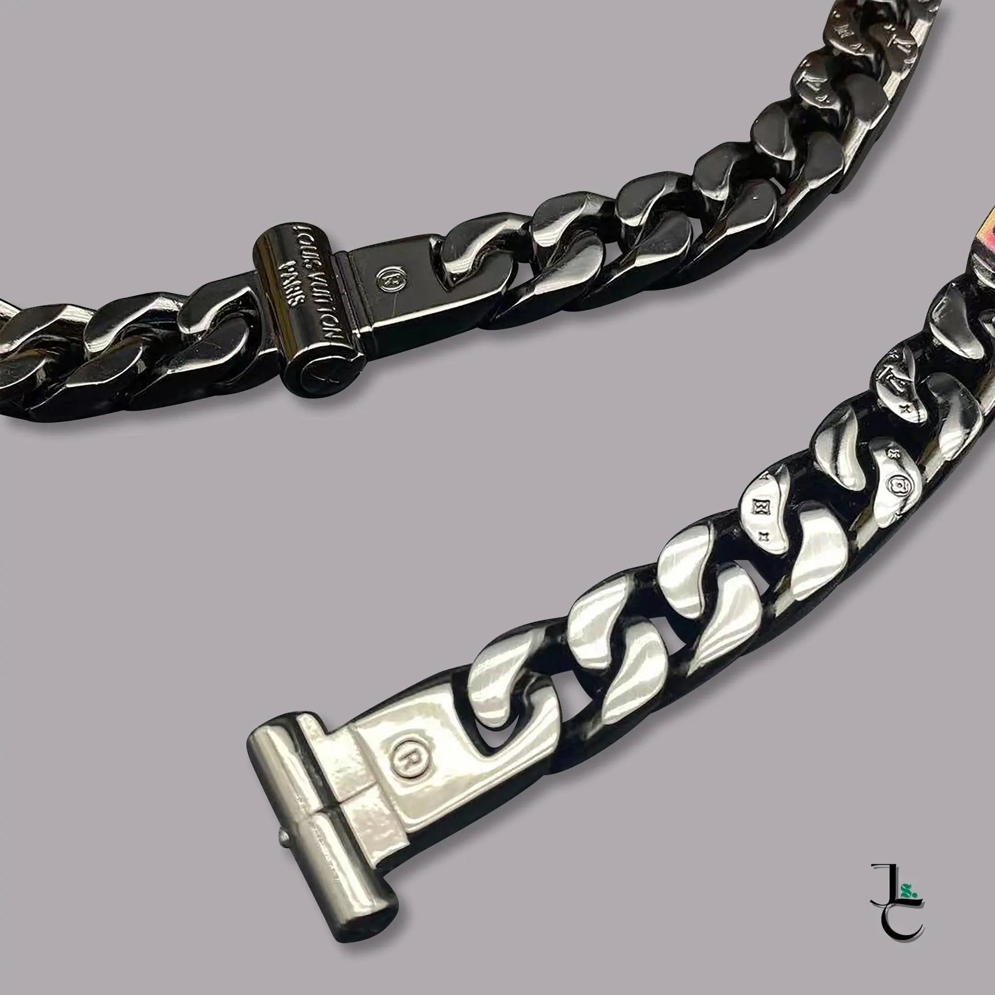 LUX Black Cuban Link Rainbow Logo Necklace/Bracelet - Jade St. Clair - Jade St. Clair