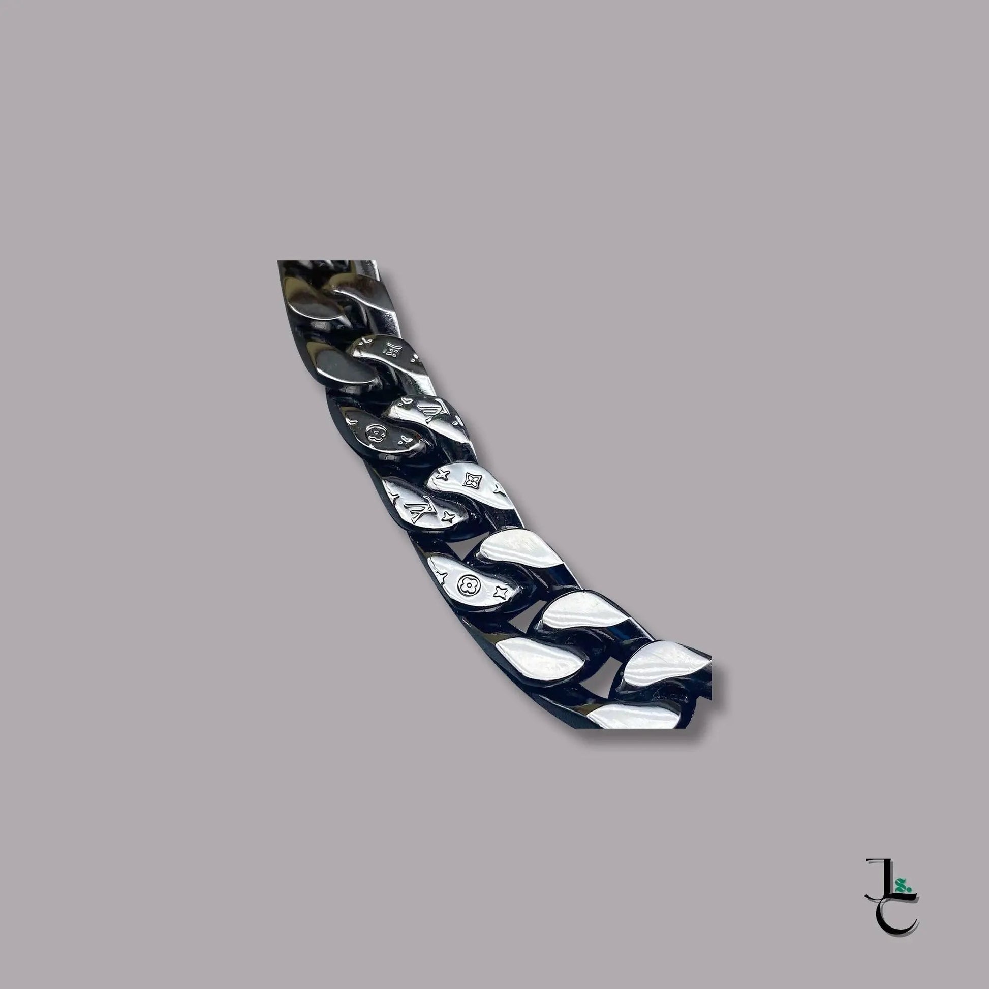 LUX Black Cuban Link Rainbow Logo Necklace/Bracelet - Jade St. Clair - Jade St. Clair