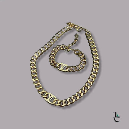 LUX Custom Gold Logo Cuban Necklace/Bracelet - Jade St. Clair - Jade St. Clair