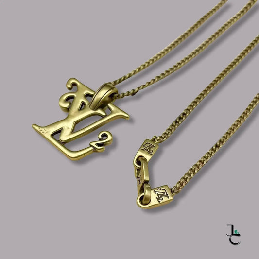 LUX Custom Gold Logo Squared Necklace - Jade St. Clair - Jade St. Clair