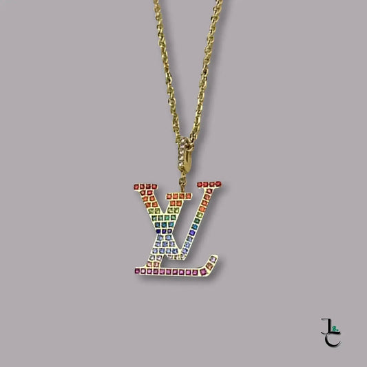 LUX Custom Rainbow Logo Pendant Necklace - Jade St. Clair - Jade St. Clair