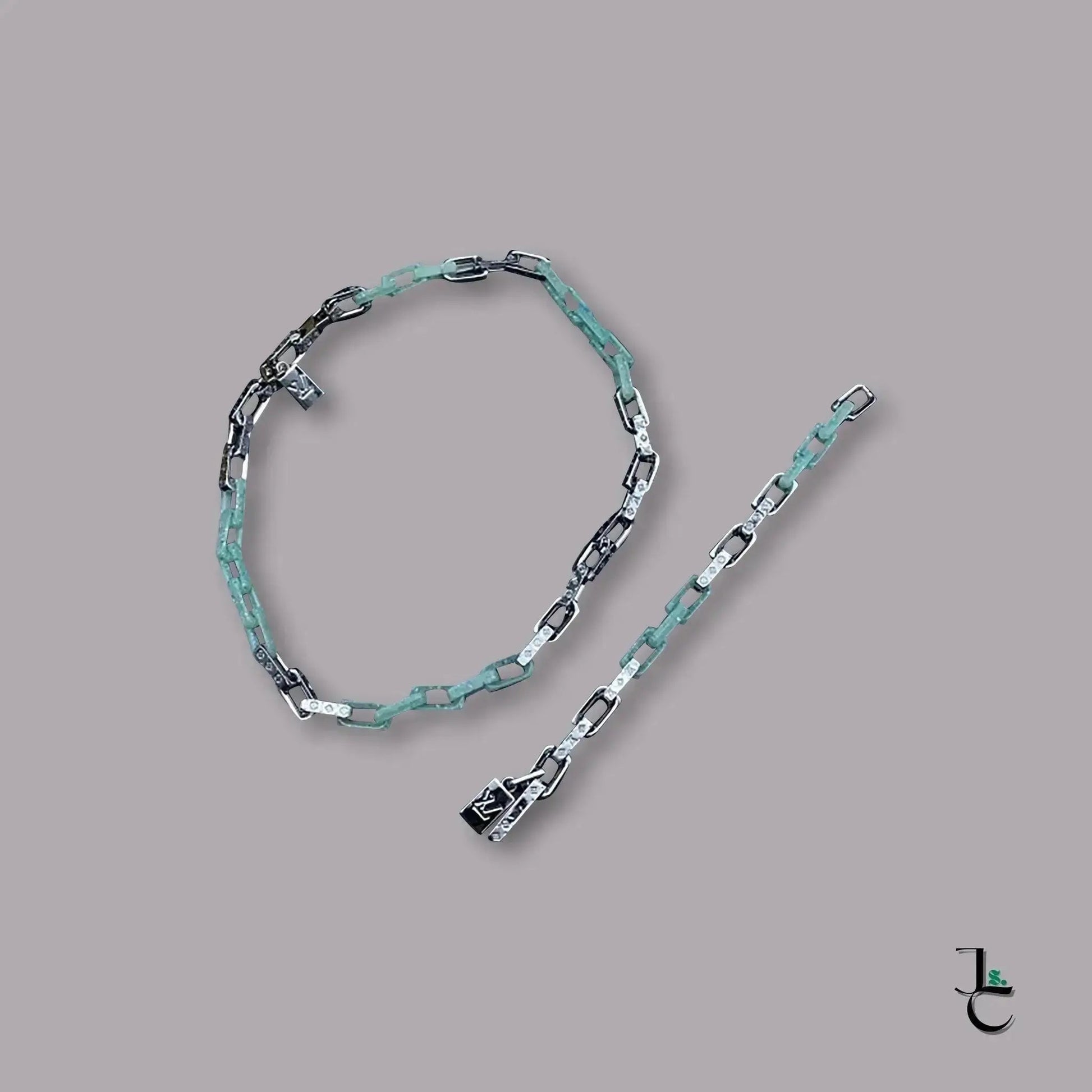 LUX Custom Sea foam Green Silver Necklace/Bracelet - Jade St. Clair - Jade St. Clair