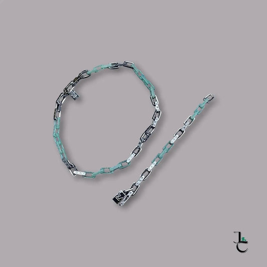 LUX Custom Sea foam Green Silver Necklace/Bracelet - Jade St. Clair - Jade St. Clair