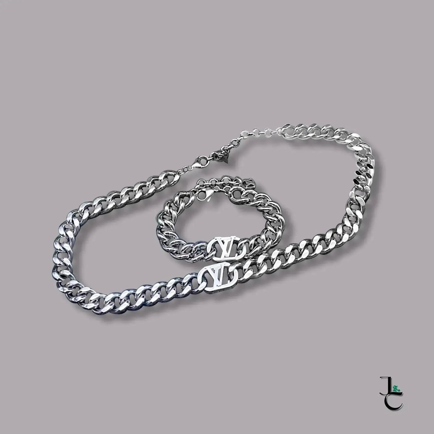 LUX Custom Silver Logo Cuban Necklace/Bracelet - Jade St. Clair - Jade St. Clair