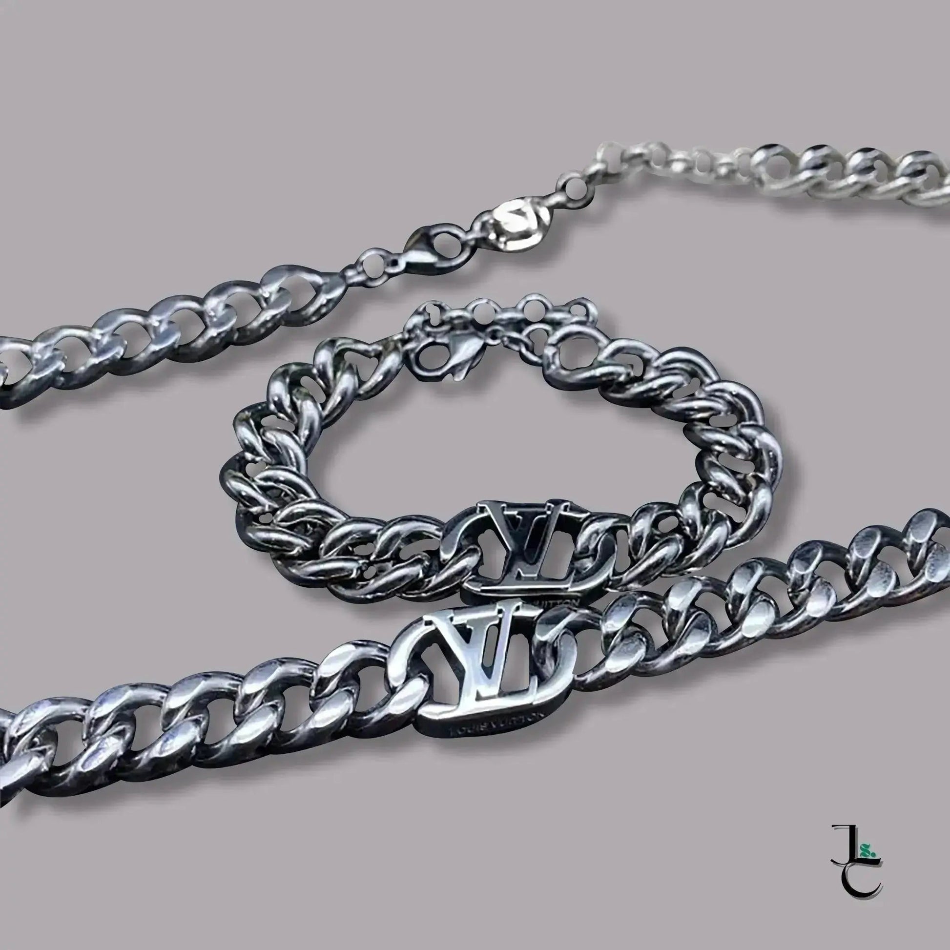 LUX Custom Silver Logo Cuban Necklace/Bracelet - Jade St. Clair - Jade St. Clair