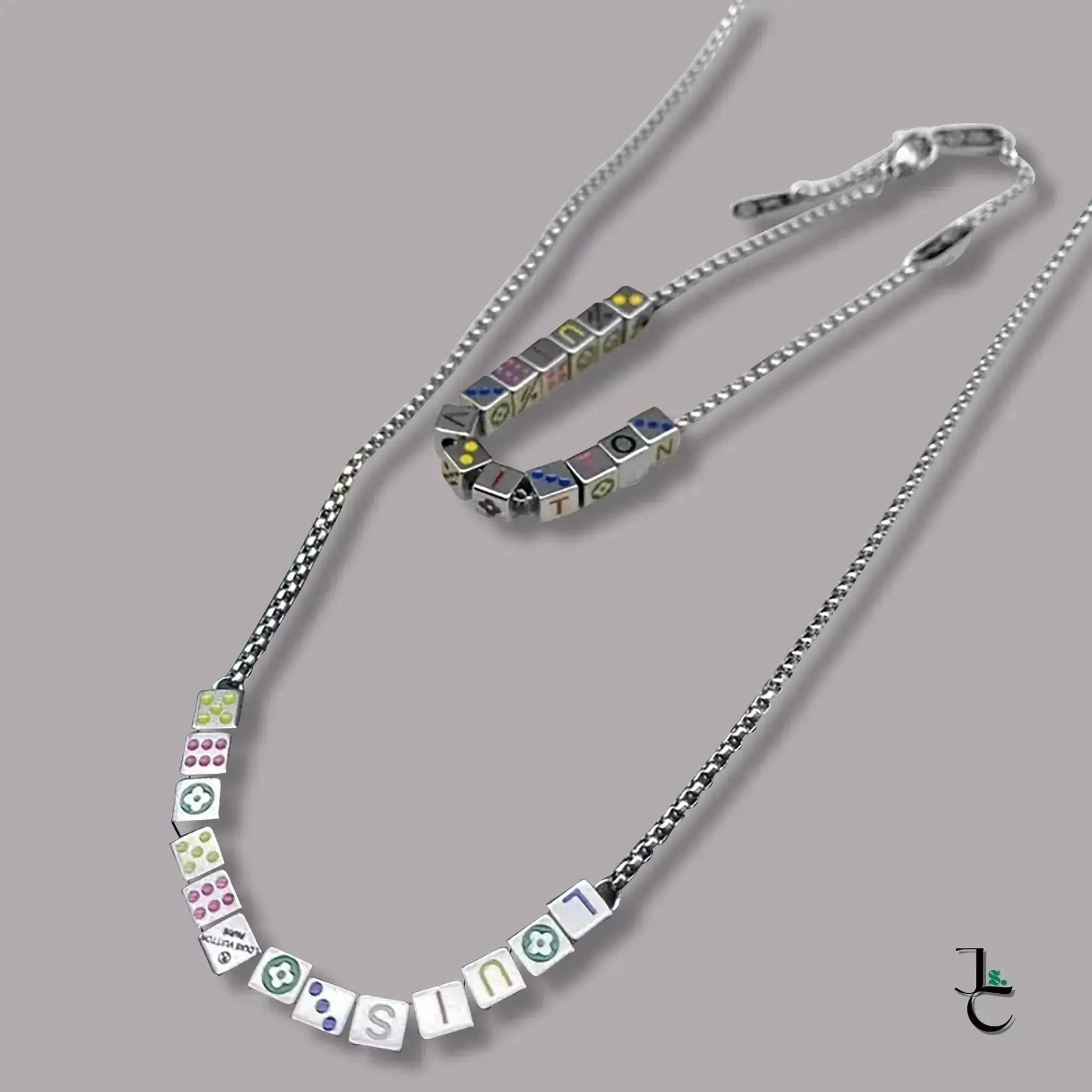 LUX Custom Silver Logo Dice Necklace/Bracelet - Jade St. Clair - Jade St. Clair