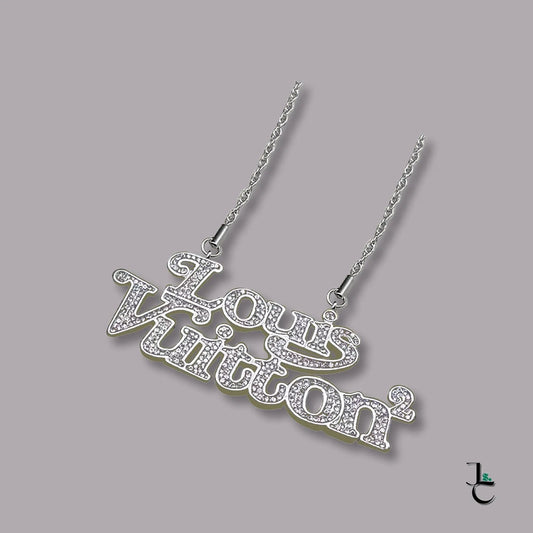 LUX Diamond Studded Lettered Logo Necklace - Jade St. Clair - Jade St. Clair