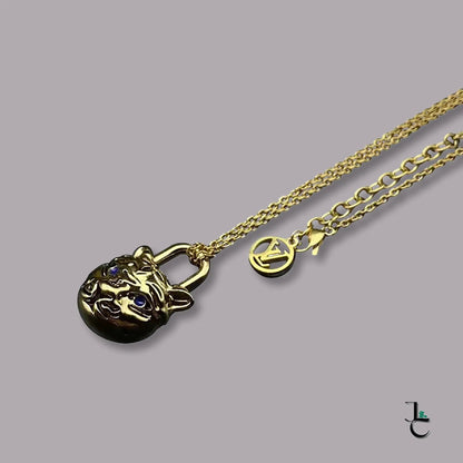 LUX Gold Tiger Head Necklace - Jade St. Clair - Jade St. Clair