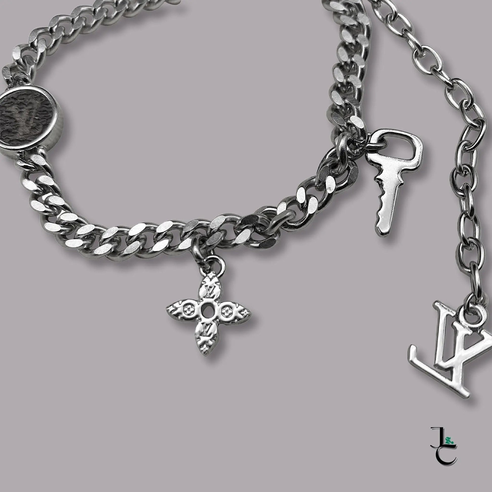 LUX Leather Logo Charm Bracelet - Jade St. Clair - Jade St. Clair