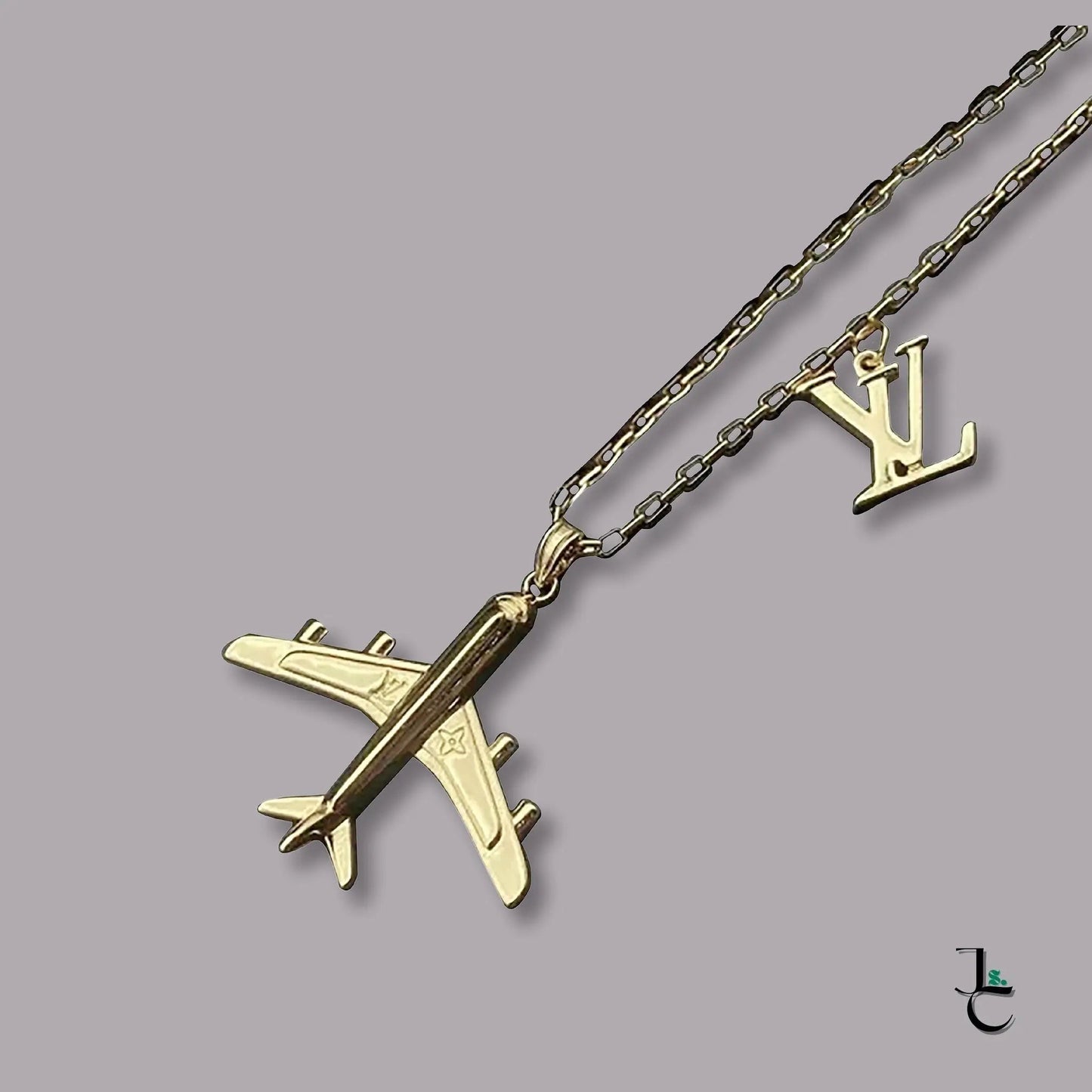 LUX Logo Airplane Pendant Necklace - Jade St. Clair - Jade St. Clair