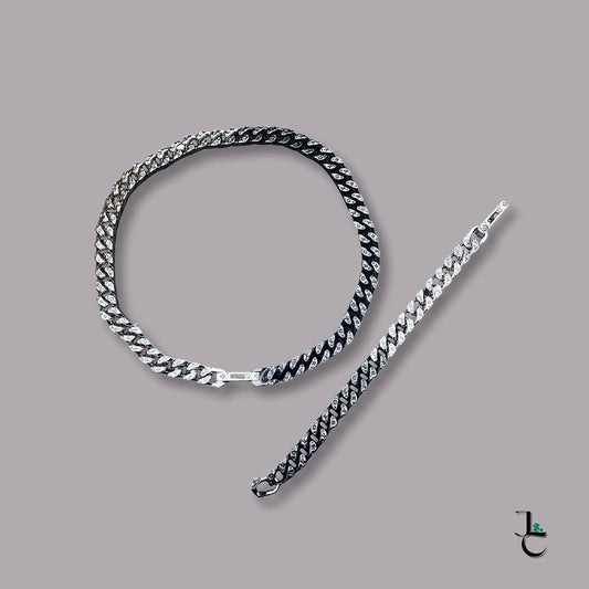 LUX Silver Logo Cuban Link Necklace/Bracelet - Jade St. Clair - Jade St. Clair