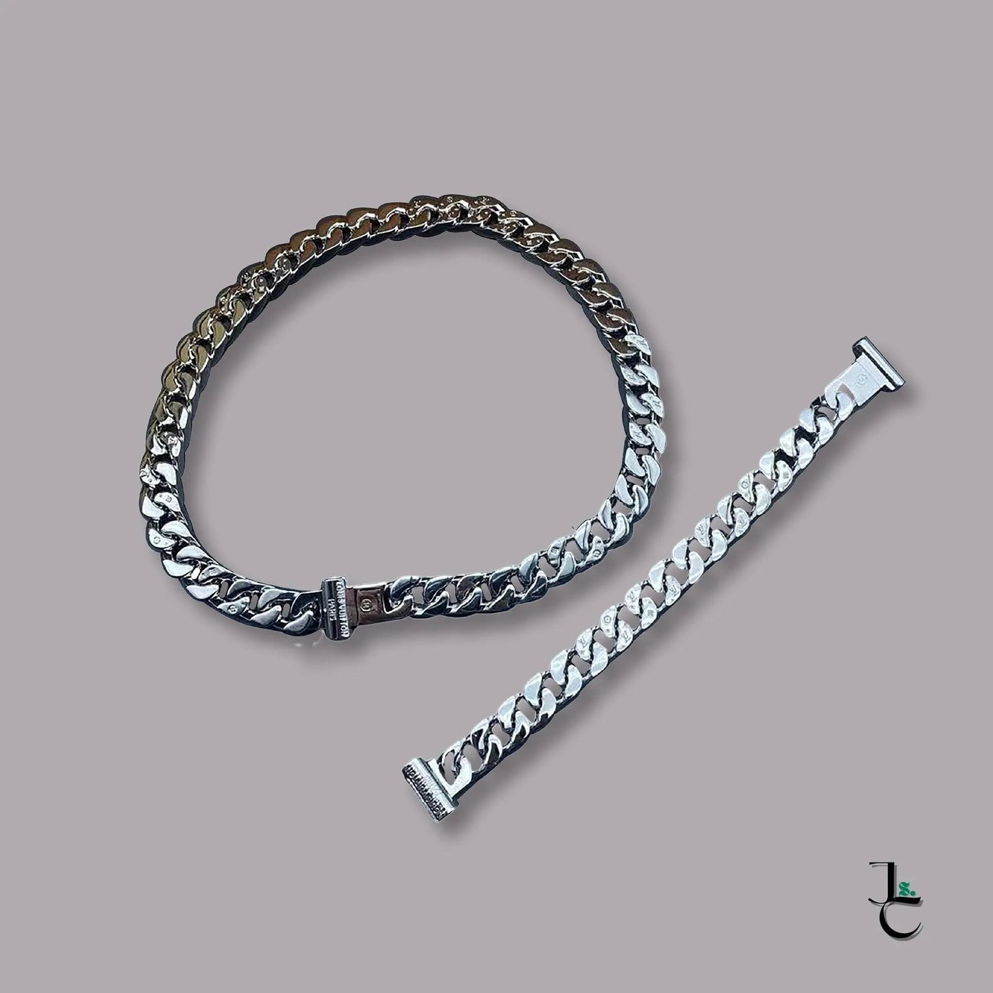 LUX Silver Logo Cuban Link Necklace/Bracelet - Jade St. Clair - Jade St. Clair