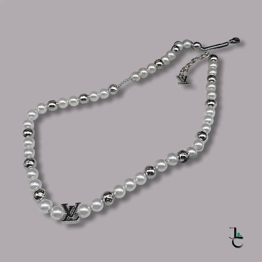 LUX Silver & White Bead Necklace - Jade St. Clair - Jade St. Clair