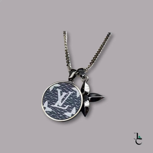 LUX Vintage Black Leather Pendant Necklace - Jade St. Clair - Jade St. Clair