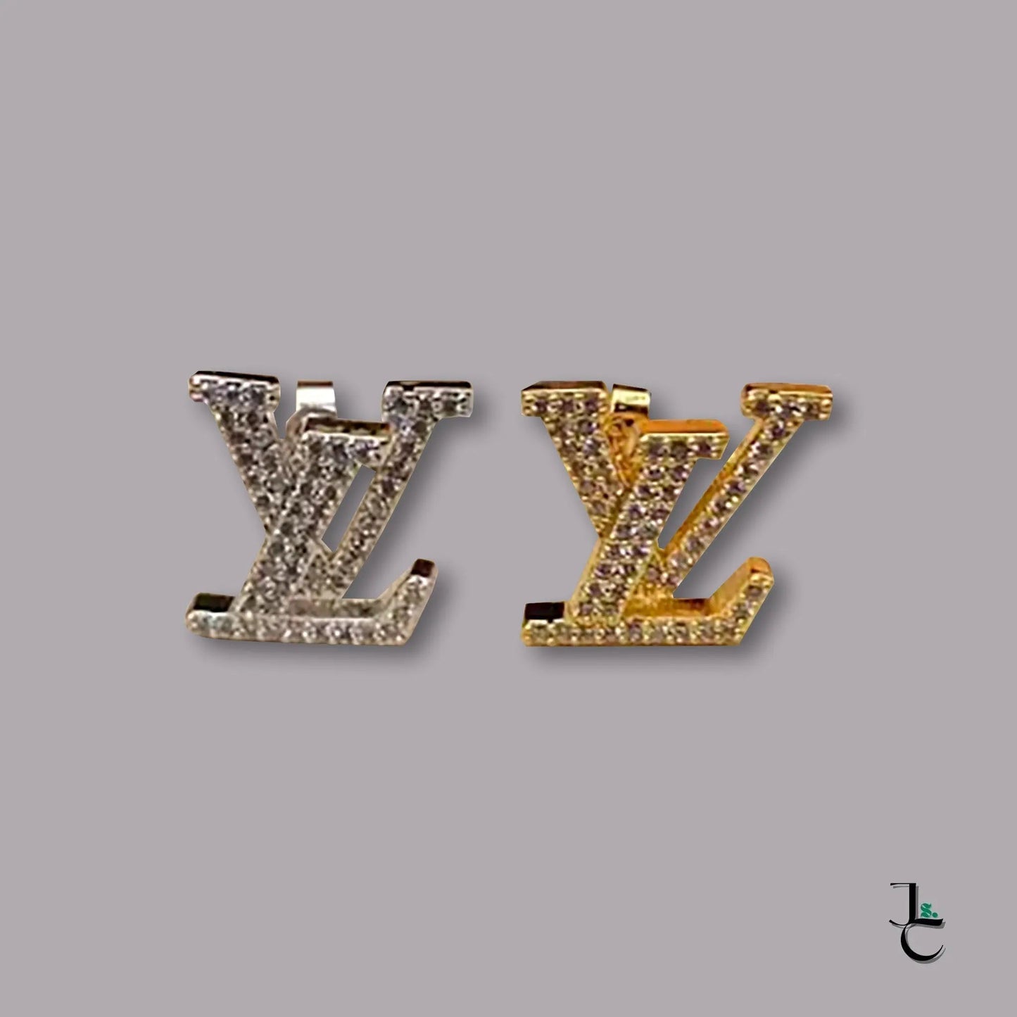 LUX Vintage Diamond Studded Logo Earrings - Jade St. Clair - Jade St. Clair