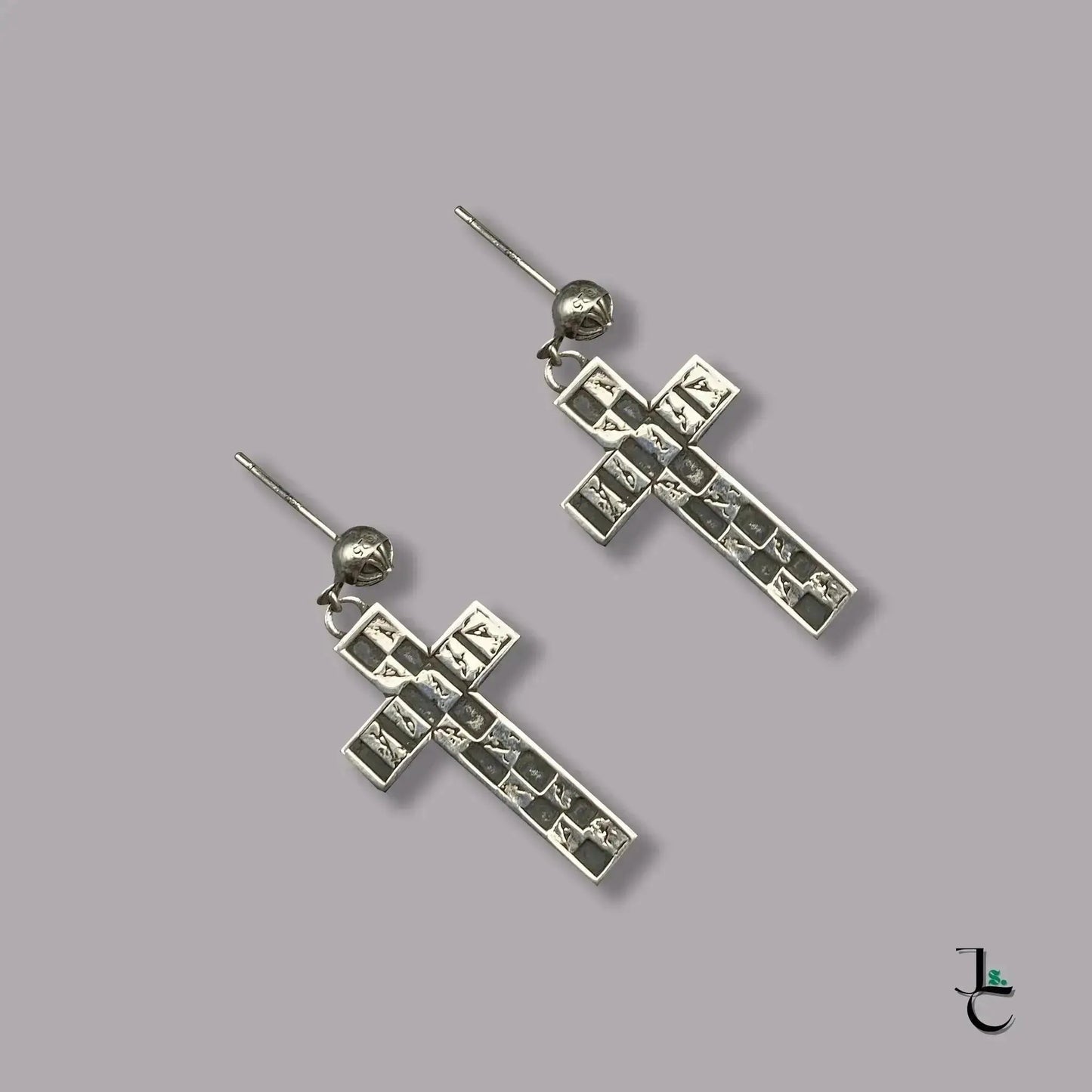 NOIR Silver 99 Eye Cross Earrings - Jade St. Clair - Jade St. Clair