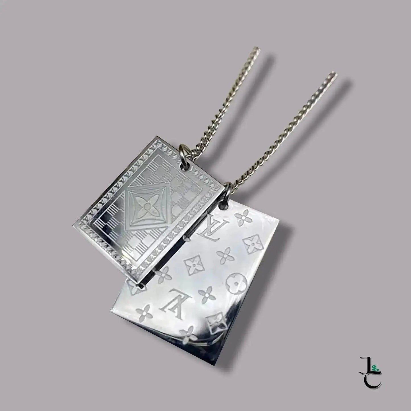 Repurposed LUX Engraved Double Tag Necklace - Jade St. Clair - Jade St. Clair