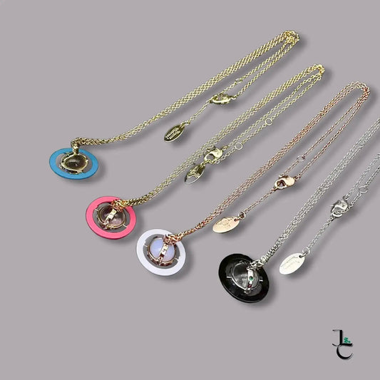 VELA Colored Saturn Pendant Necklace - Jade St. Clair - Jade St. Clair