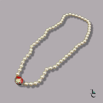 VELA Red Magnetic Pearl Saturn Necklace - Jade St. Clair - Jade St. Clair