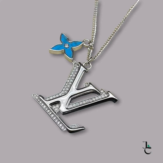 LUX Custom Diamond Inlaid Logo Pendant Necklace - Jade St. Clair - Jade St. Clair