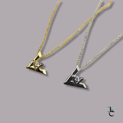 LUX Custom Diamond Triangle Logo Necklace - Jade St. Clair - Jade St. Clair