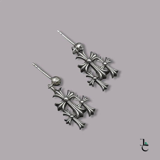 NOIR Silver Triple Cross Earrings - Jade St. Clair - Jade St. Clair