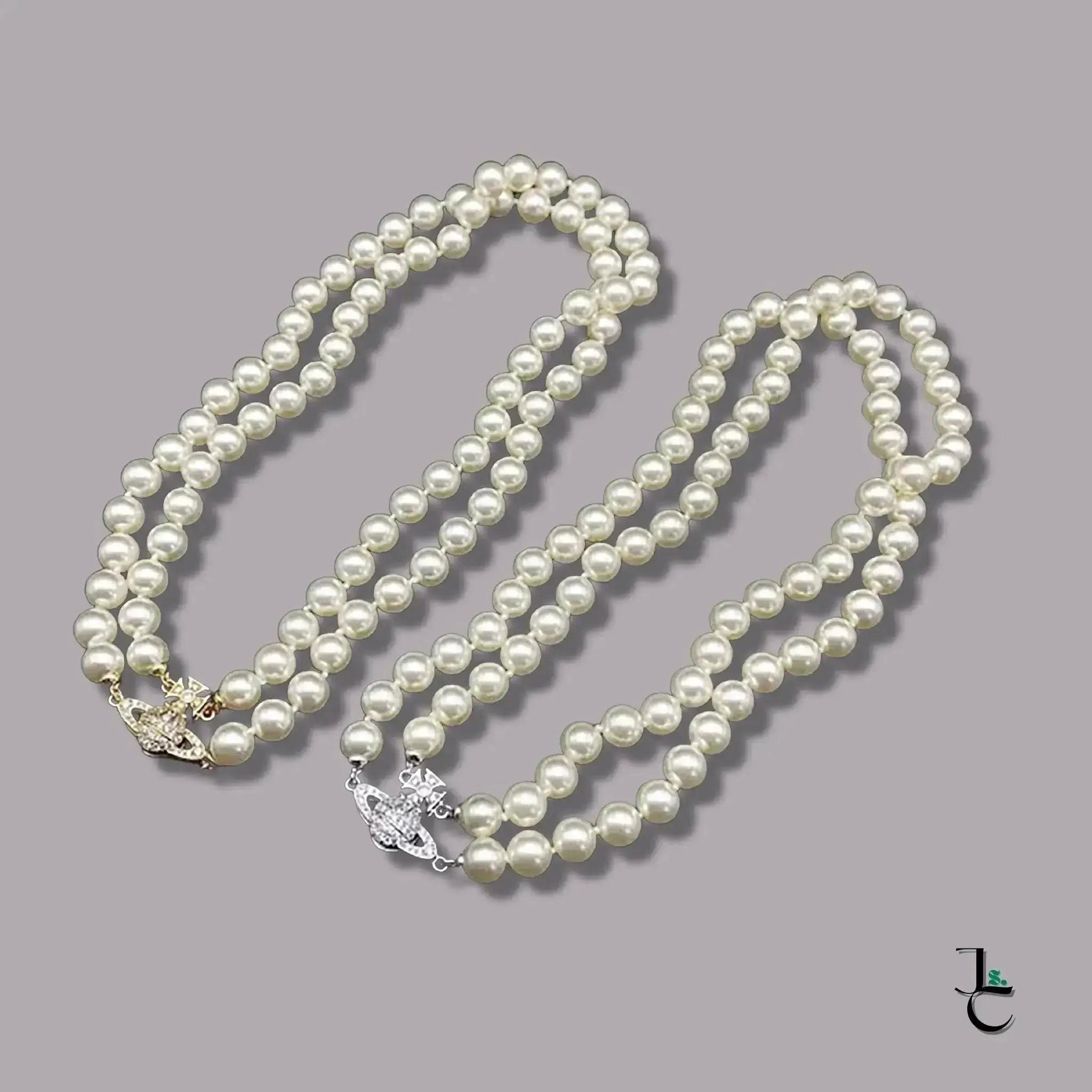 VELA Magnetic Double Pearl Saturn Necklace - Jade St. Clair - Jade St. Clair
